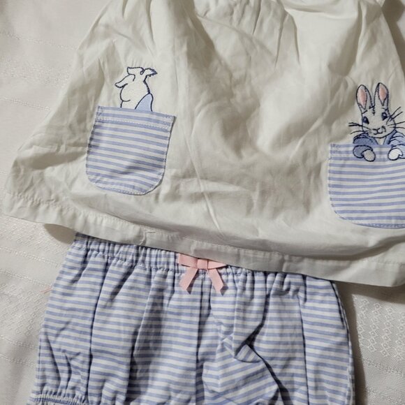 Gymboree Peter Rabbit NWT 3-6 month shirt Bloomer set, NWOT 02 slippers. Z31 - Picture 2 of 4